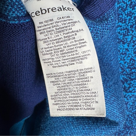 Icebreaker ZoneKnit Merino Wool Vest Men’s XL Deep Geo Blue Navy Insulated - Picture 8 of 15